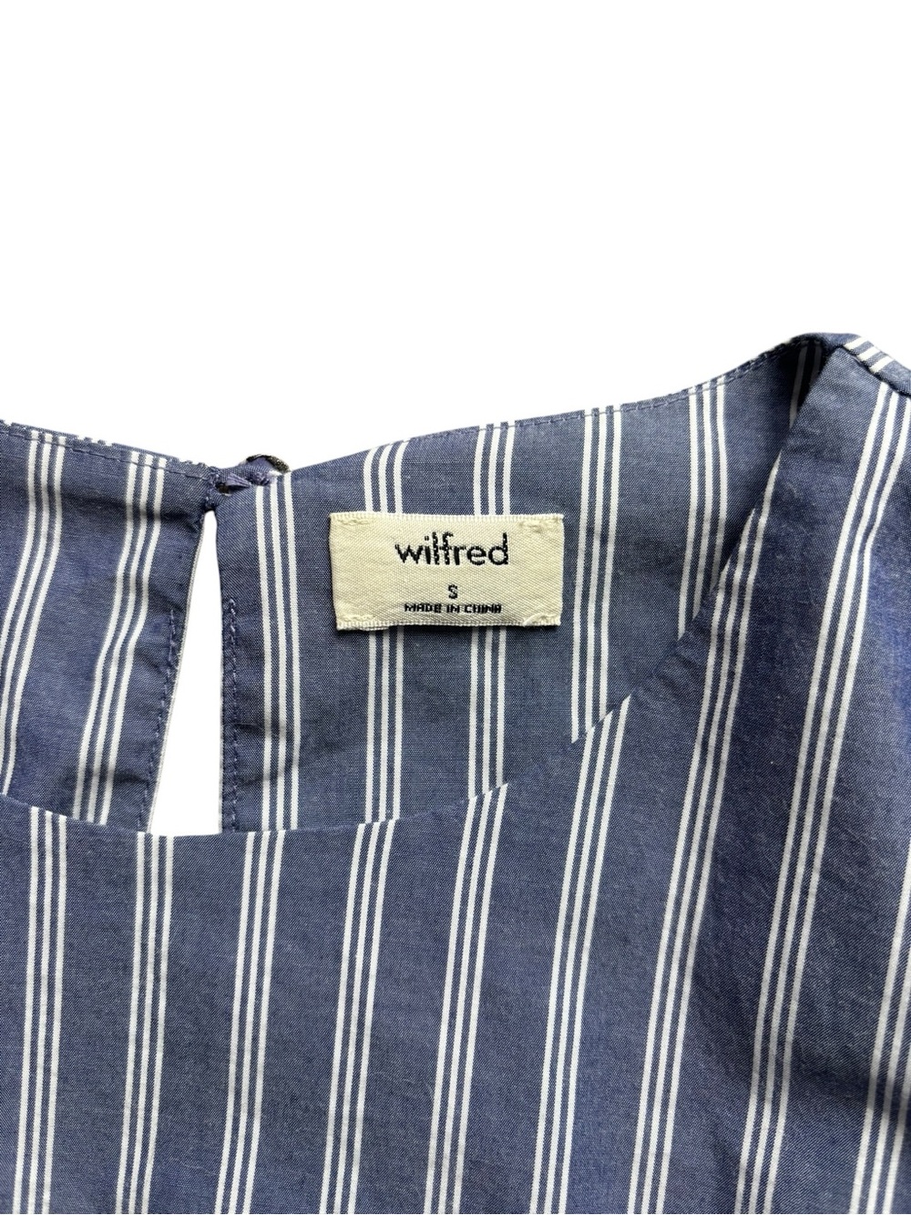 Wilfred Blue and White Striped Long Sleeve Smock Dress - Picture 2 of 2